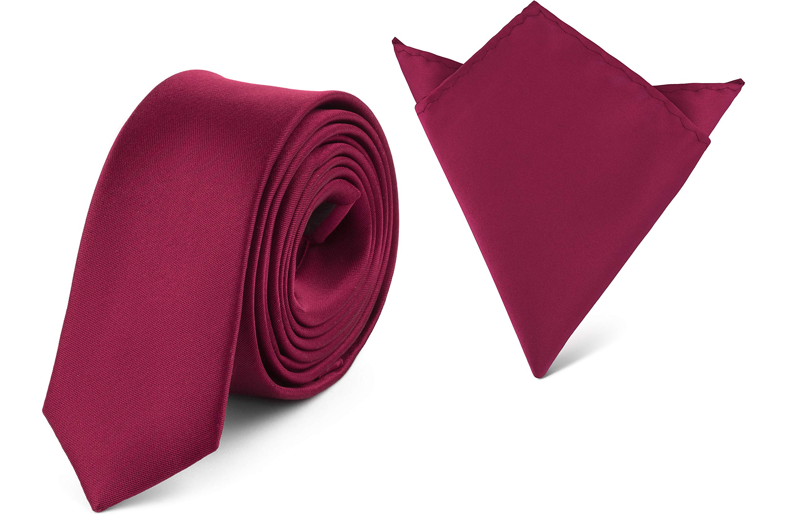 Ladeheid Herren Schmale Krawatte & Einstecktuch Set SP/P (150cm x 5cm, 22cm x 22cm)