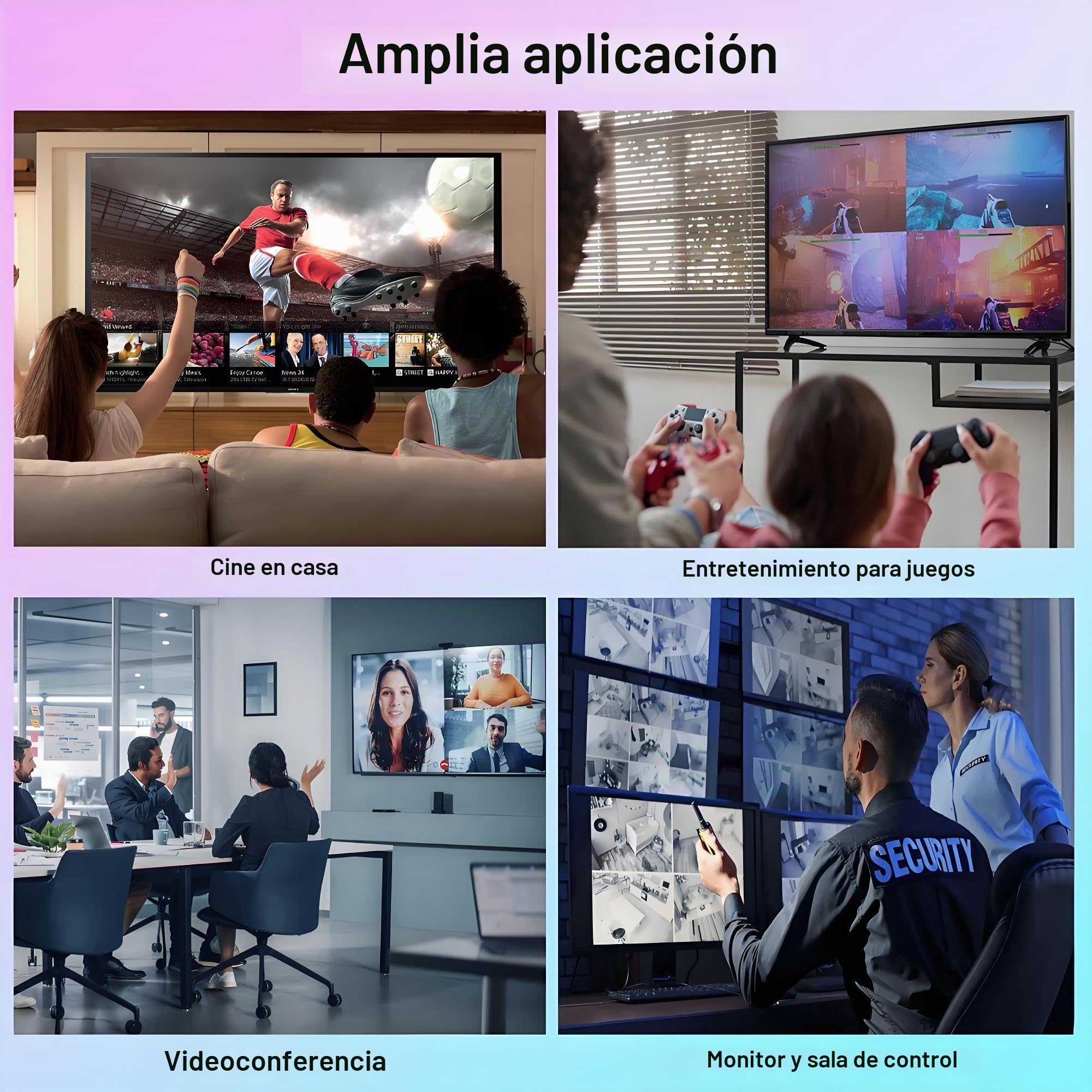 HDMI Multi-Viewer 4X1, Conmutador Sincronizado 4 en 1 Salida, Conmutador Quad Multi Viewer con Control Remoto IR, Soporta 4K 30Hz, 1080P@60Hz, 5 Modos de Visualización para Cámara, Consolas de Juegos