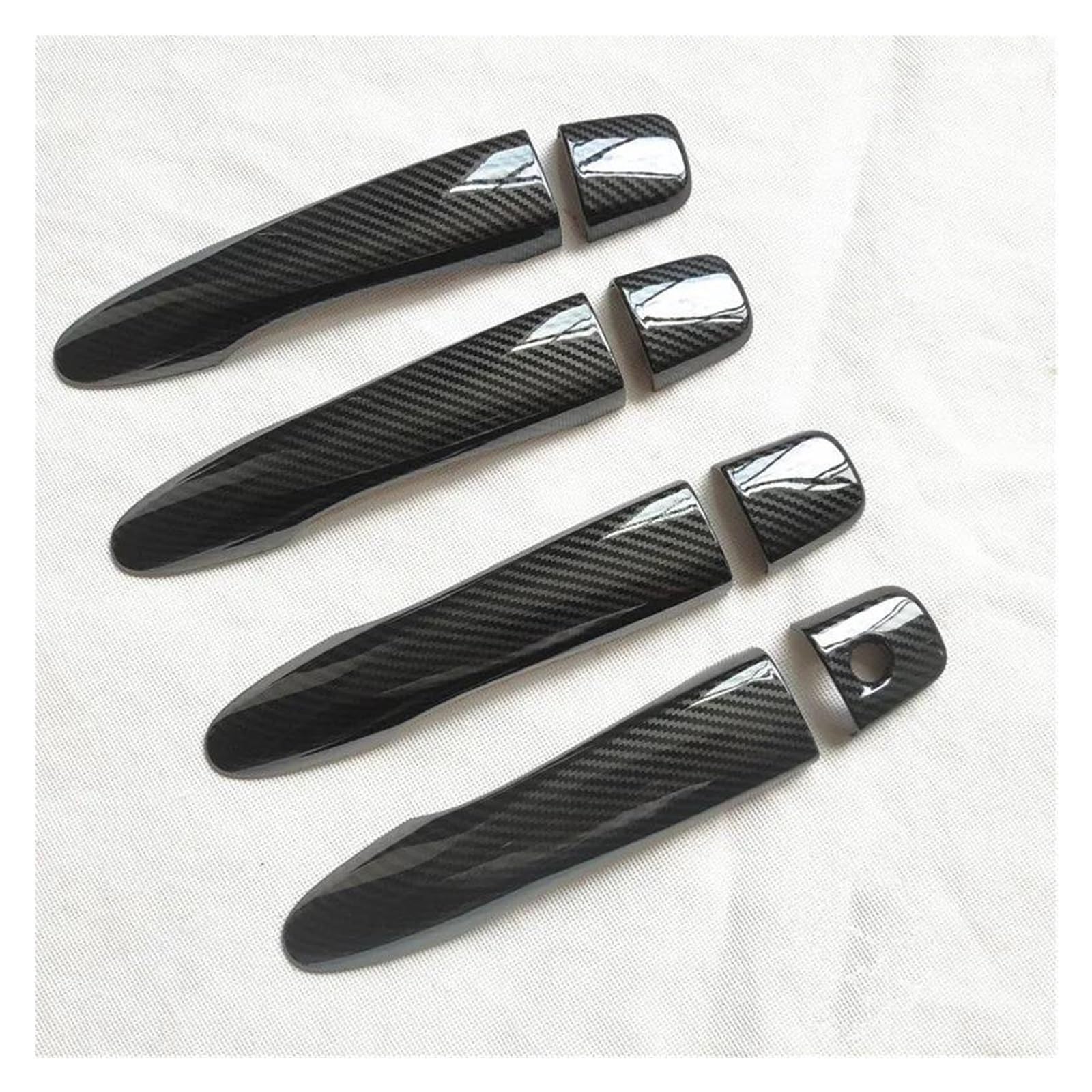 KJHOPY Car Chrome Door Handle Cover Plastic Imitation Carbon Fiber for Nissan for Qashqai J11 2014-2019(Style 1)