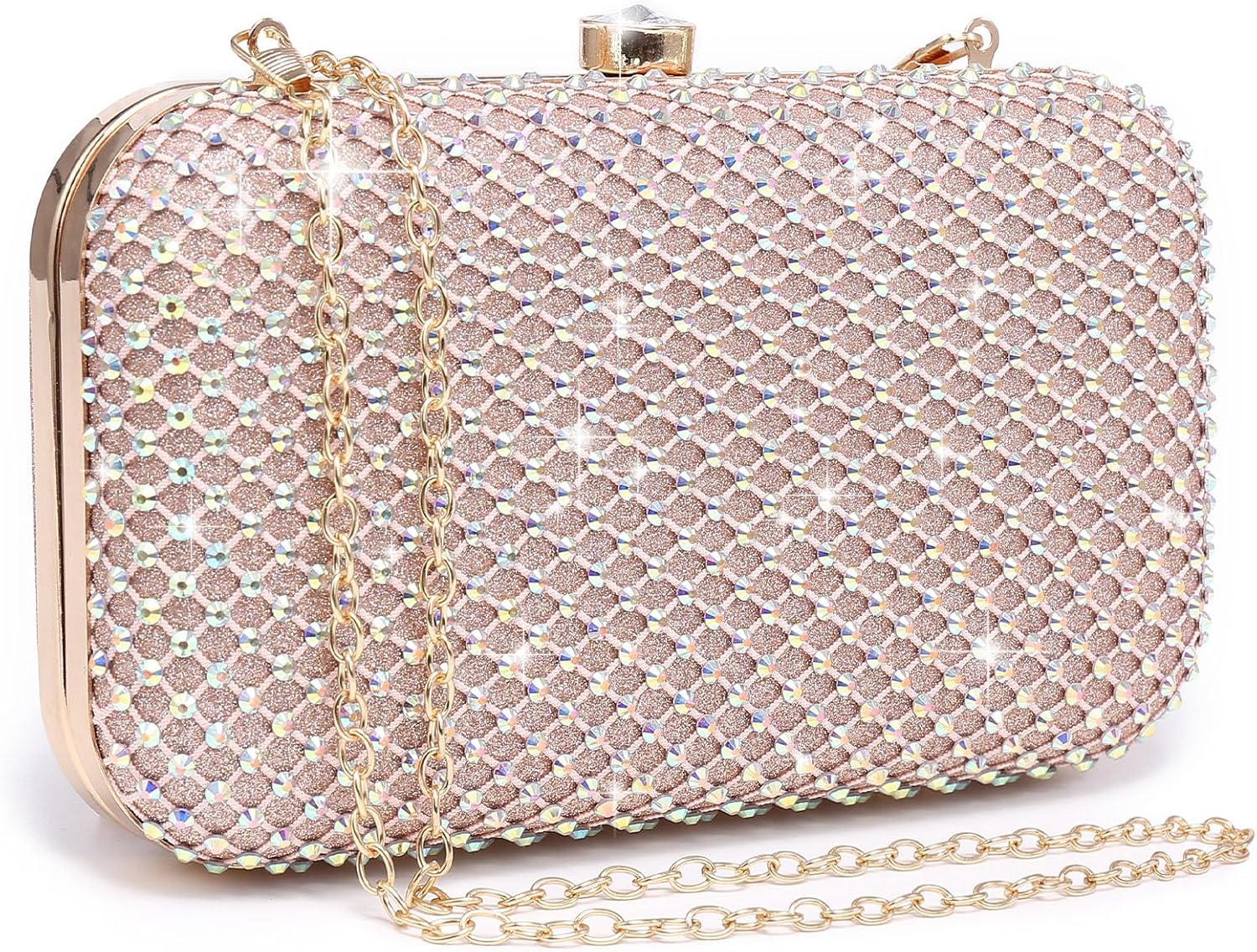 Dasein Womens Rhinestone Clutch Purse Sparkling Evening Bag with Crystal Clasp for Formal Prom Party Wedding | Rhinestone, Sparkling, Crystal Clasp, Formal, Prom, Party