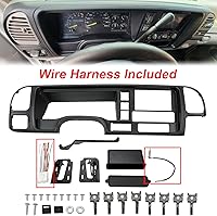 Vista 8 de ECOTRIC Panel de salpicadero doble din compatible con 1995-2002 GMC Sierra Chevy Silverado C/K camión SUV Suburban cubierta completa de consola