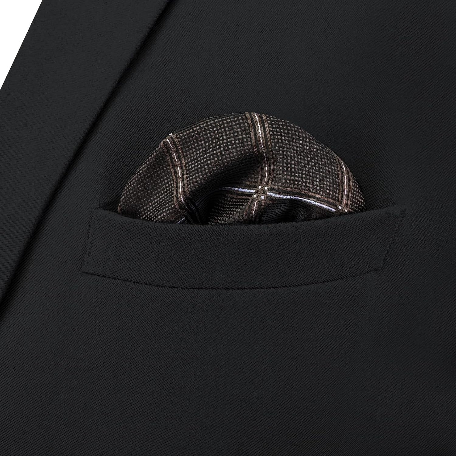S&W SHLAX&WING Men's Handkerchief Pocket Square Chocolate Brown Checkered Formal Wear Accessory 12.6"