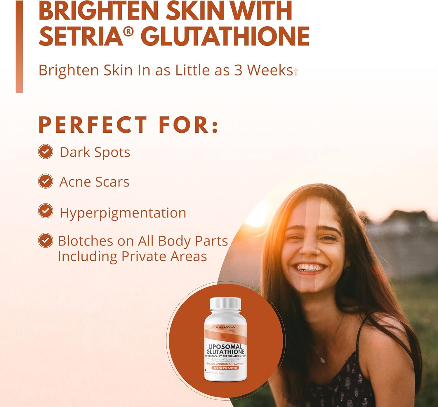 Liposomal Glutathione Setria® (700 mg) - Pure Reduced Glutathione Capsules for Skin Brightening Antioxidant Support Liver Detox Immunity - Liposomal Glutathione Supplement - GSH L-Glutathione (60 ct) : Health & Household
