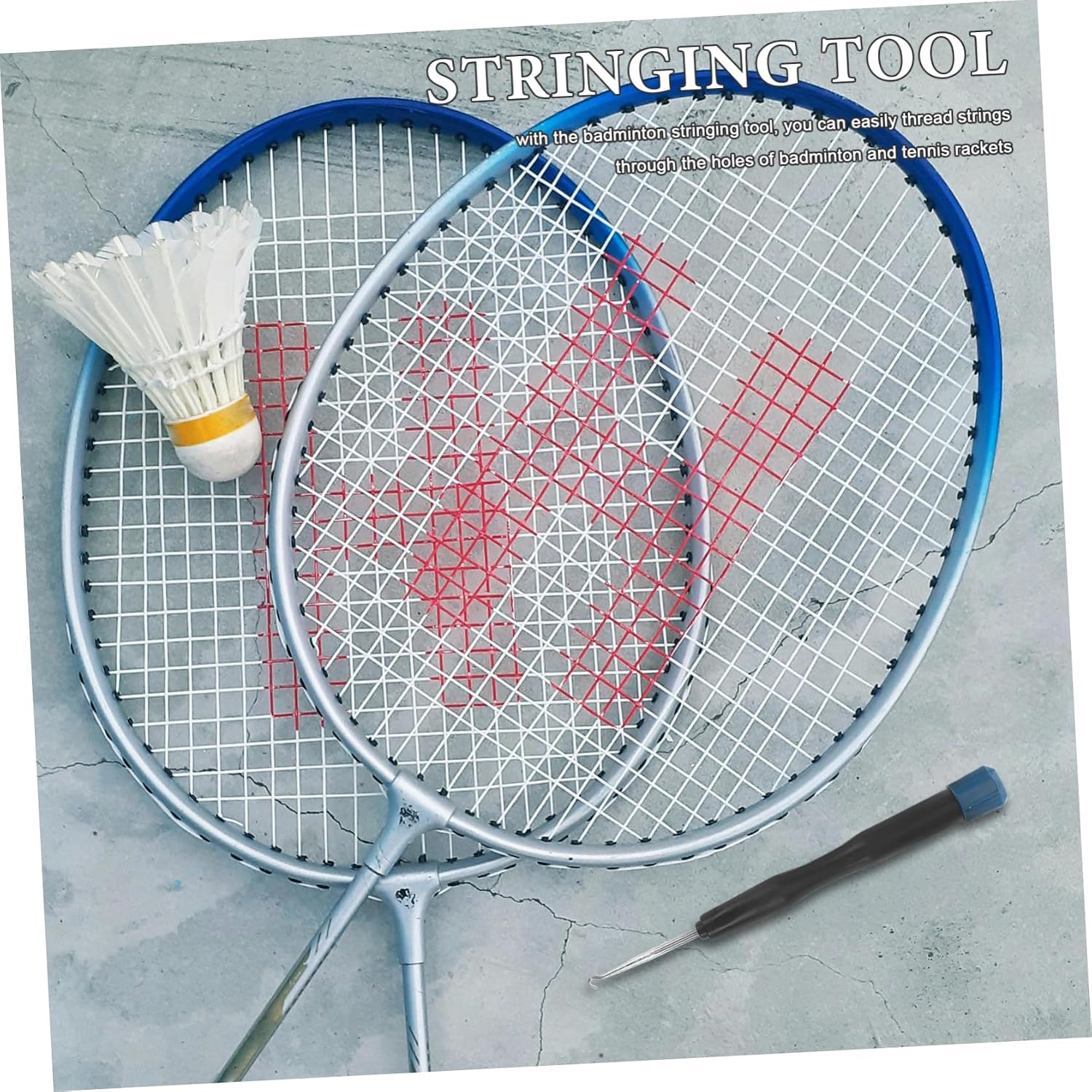 BESPORTBLE Badminton Threader Stringing Machine Tool Tennis Racket Stringing Hook Sturdy Construction Easy to Use for Sports Accessories