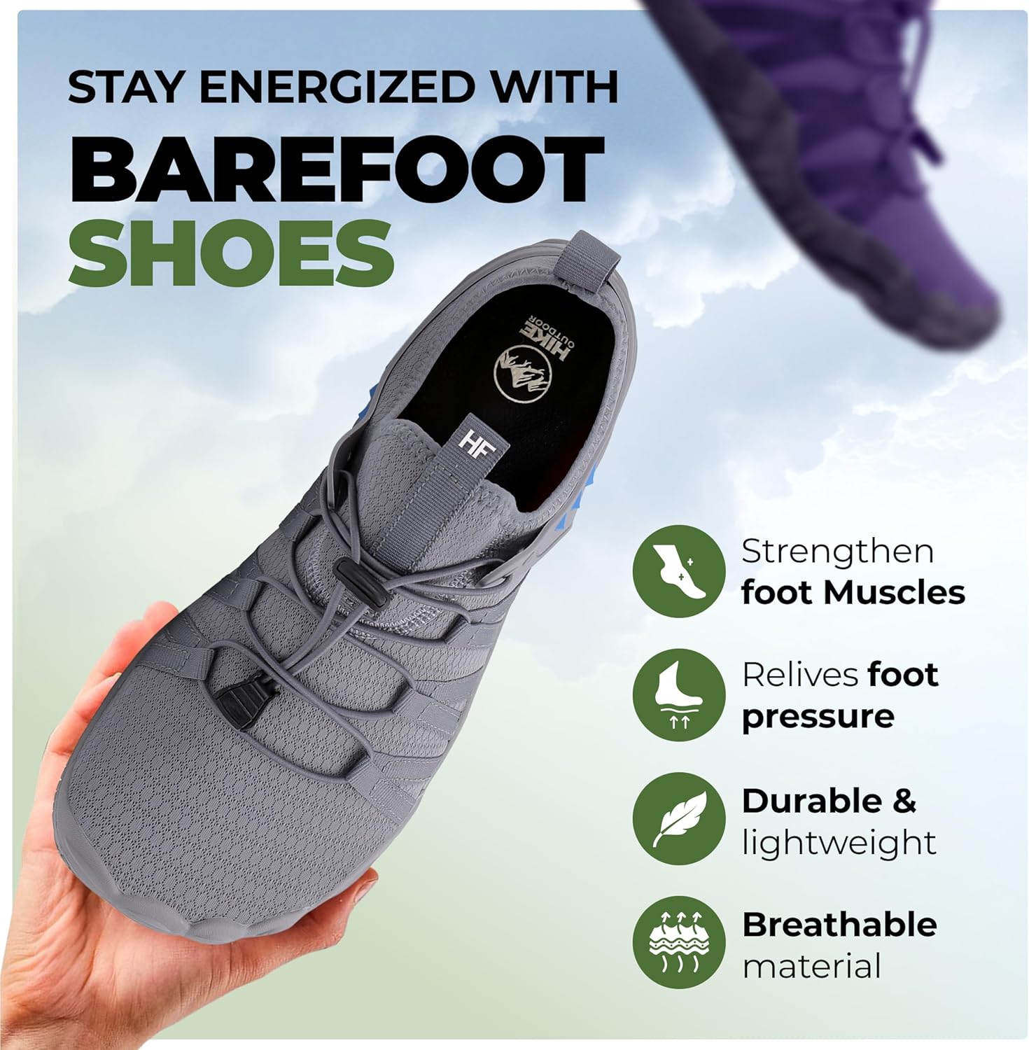 Caspian Adventure HF - Outdoor Non - Slip Barefoot Shoes, Wide Toe Box, Lightweight and Breathable Quick Dry Daily Footwear Unisex - Image 3