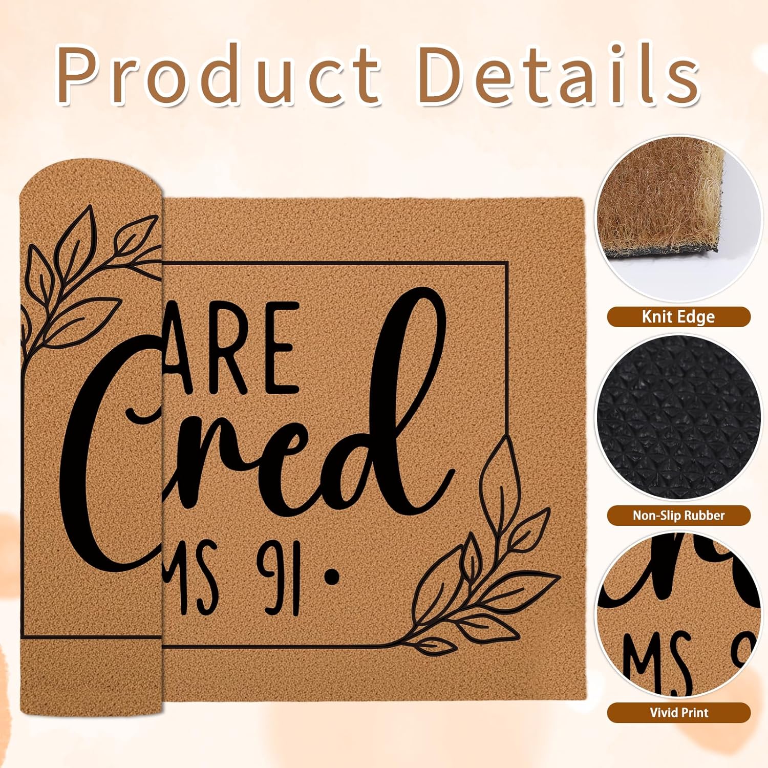 We are Covered Psalm 91 Door Mat, Christian Doormat Decorations Outdoor, Front Door Rug for Outside Entrance Home Decor(17.7 X 29.5 Inches)