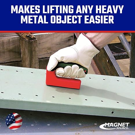 Master Magnetics Strong Magnet with Ergonomic Handle - 100 lb Pull Force, Red, 07501