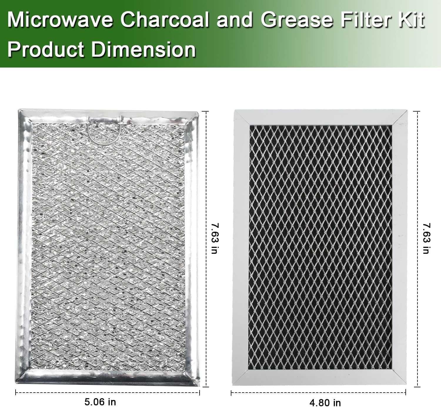 3 PCS Microwave Charcoal and Grease Filter Kit Compatible with GE Microwave JVM6175EK6ES JVM6175SK6SS JVM6175YK6FS QVM7167RN8SS