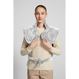 Ambershine 26x35 XXXL King Size Neck& Shoulder& Back Heating Pad with 12 Temperature Settings& 4 Auto-Off Countdown Timers, Pain Relief for Back/Neck/Shoulder, Christmas gift for mom dad(Light Grey)