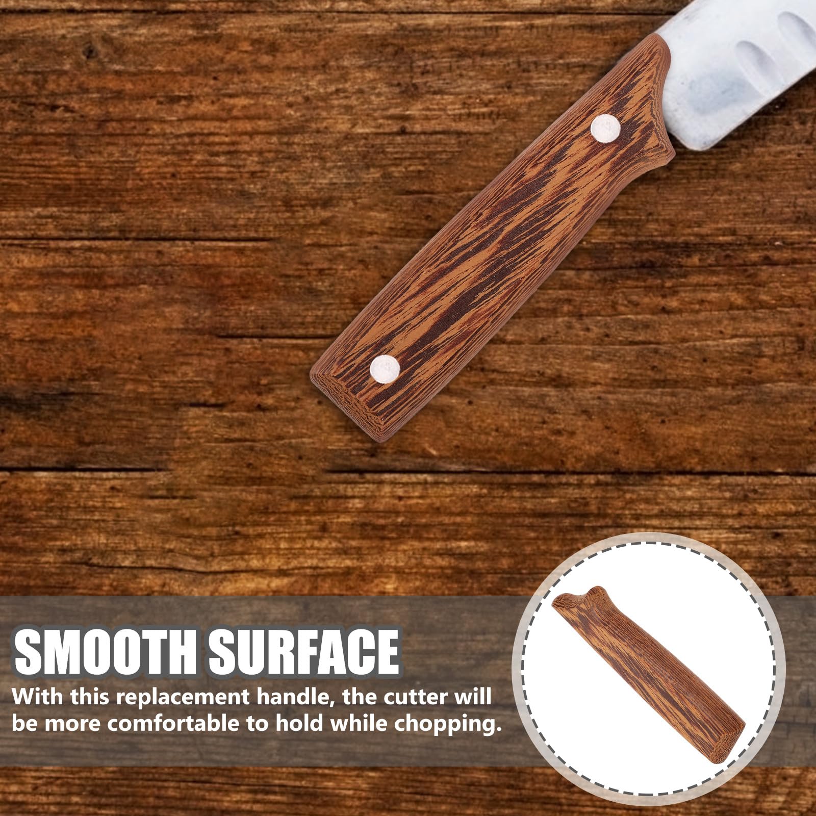 Manici Antiscivolo Legno da Coltelli Pezzi 2 Marrone Cucina Impugnatura Ricambi