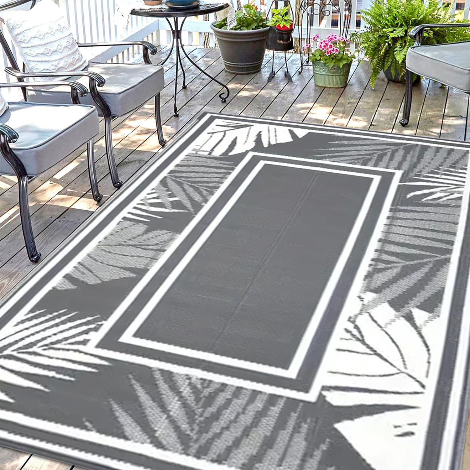 Tapis de terrasse imperméable pour éviter la boue au camping