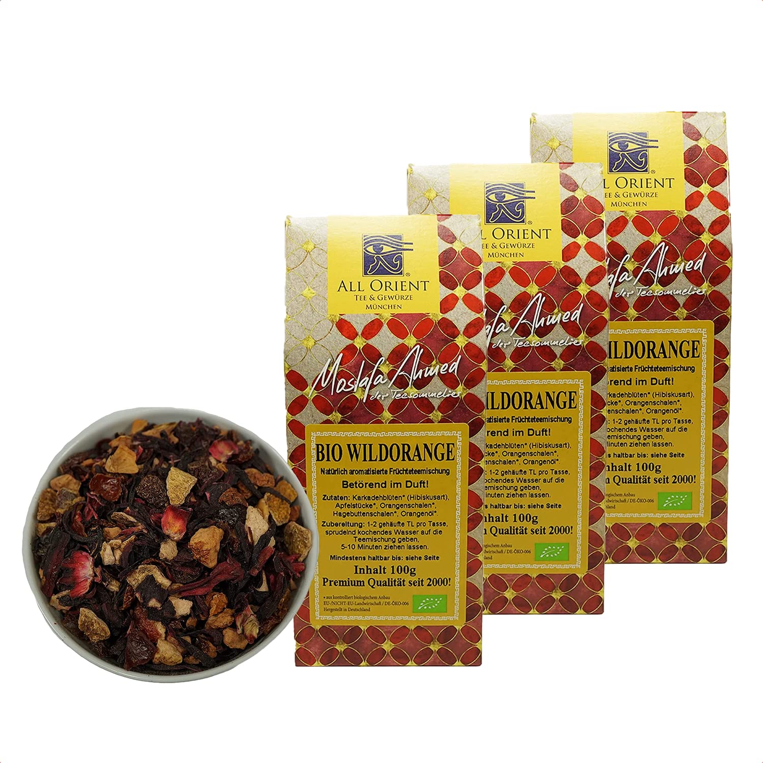 All Orient BIO Wildorange | 3x 100g | Früchtetee lose | heiß & kalt | mit natürlichem BIO Orangenöl | Orangentee | Früchtetee mit Orangengeschmack