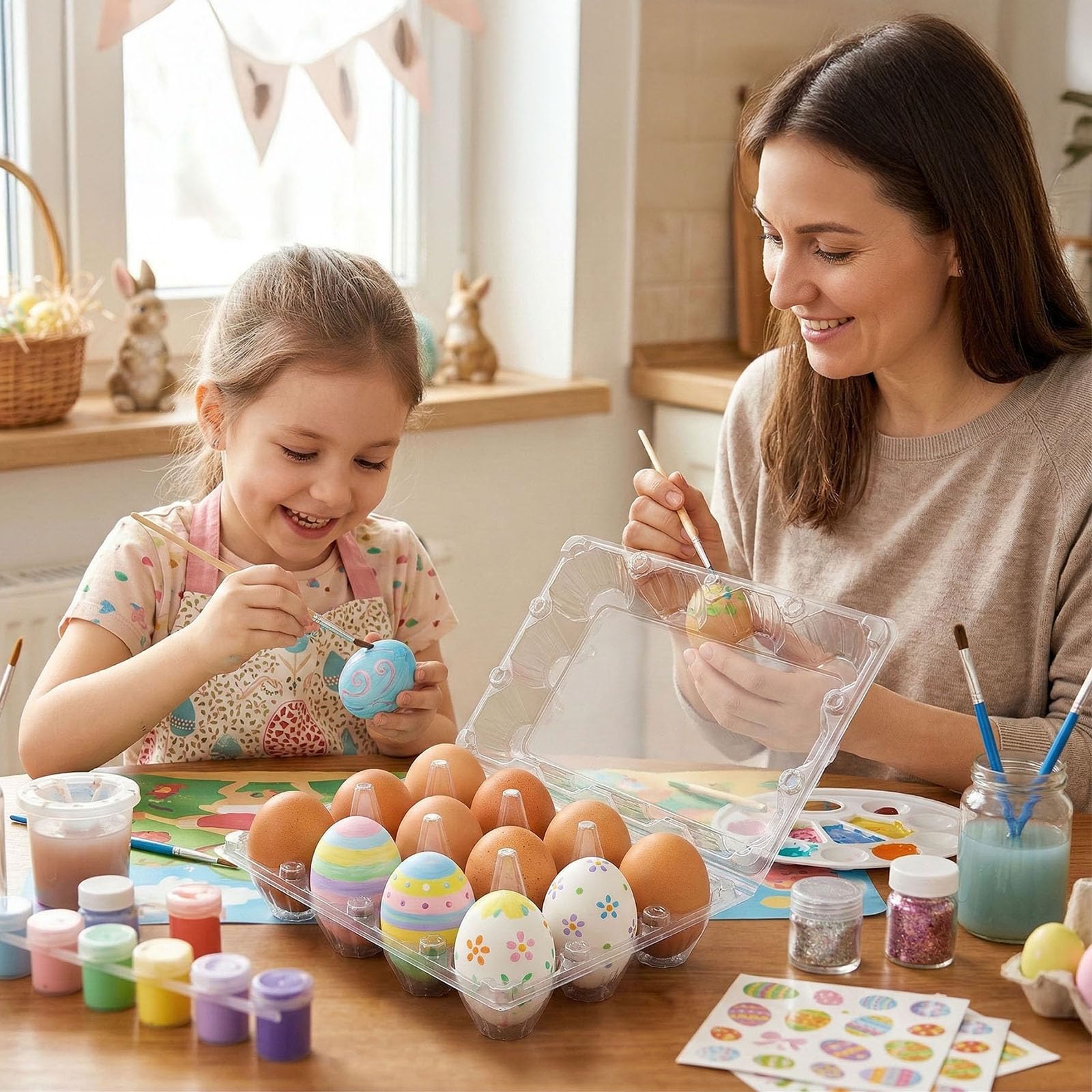 Lot de 50 Boite a Oeufs en Plastique Transparent (12 Alvéoles) - Boite à Oeufs Réutilisable pour Stockage Frigo, Ferme et Marché - Emballage Boite Oeuf Solide avec Fermeture Sécurisée
