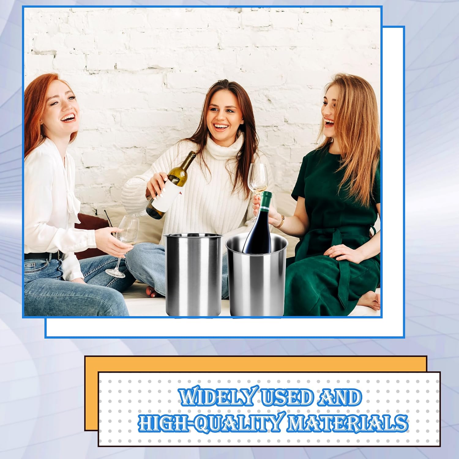 4 Pack Stainless Steel Wine Chiller Bucket Fits 750 ML Wine Bottle Cooler Keeps Cold Hours Insulated Champagne Beer Ice Bucket Bulk for Single Bottle for Parties Bar - Image 5