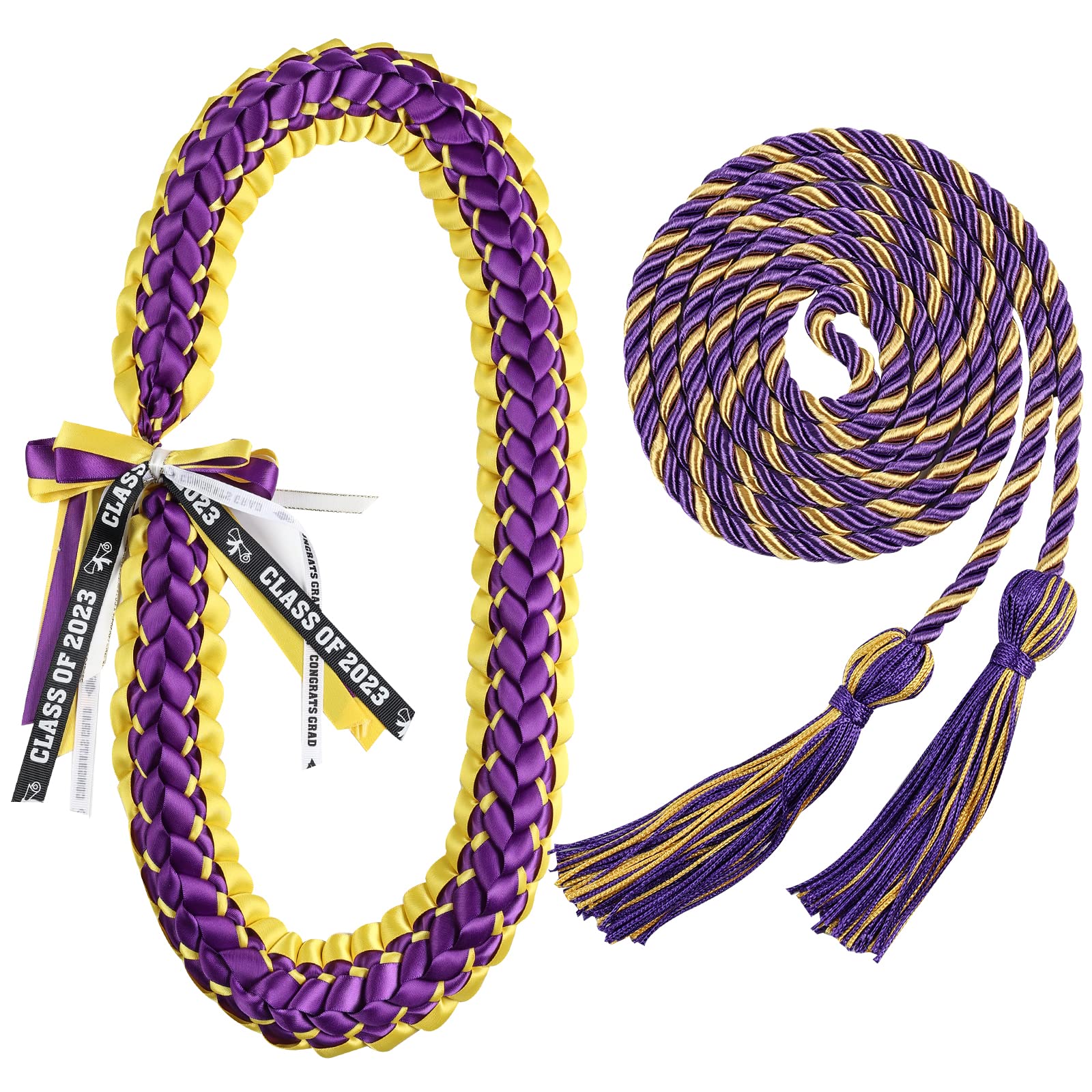 TFTAFANGraduation Leis and Graduation Honor Cords Class of 2025 Graduation Ribbon Lei Graduation Necklace Braided Necklaces gift for Student Gifts Party Supplies