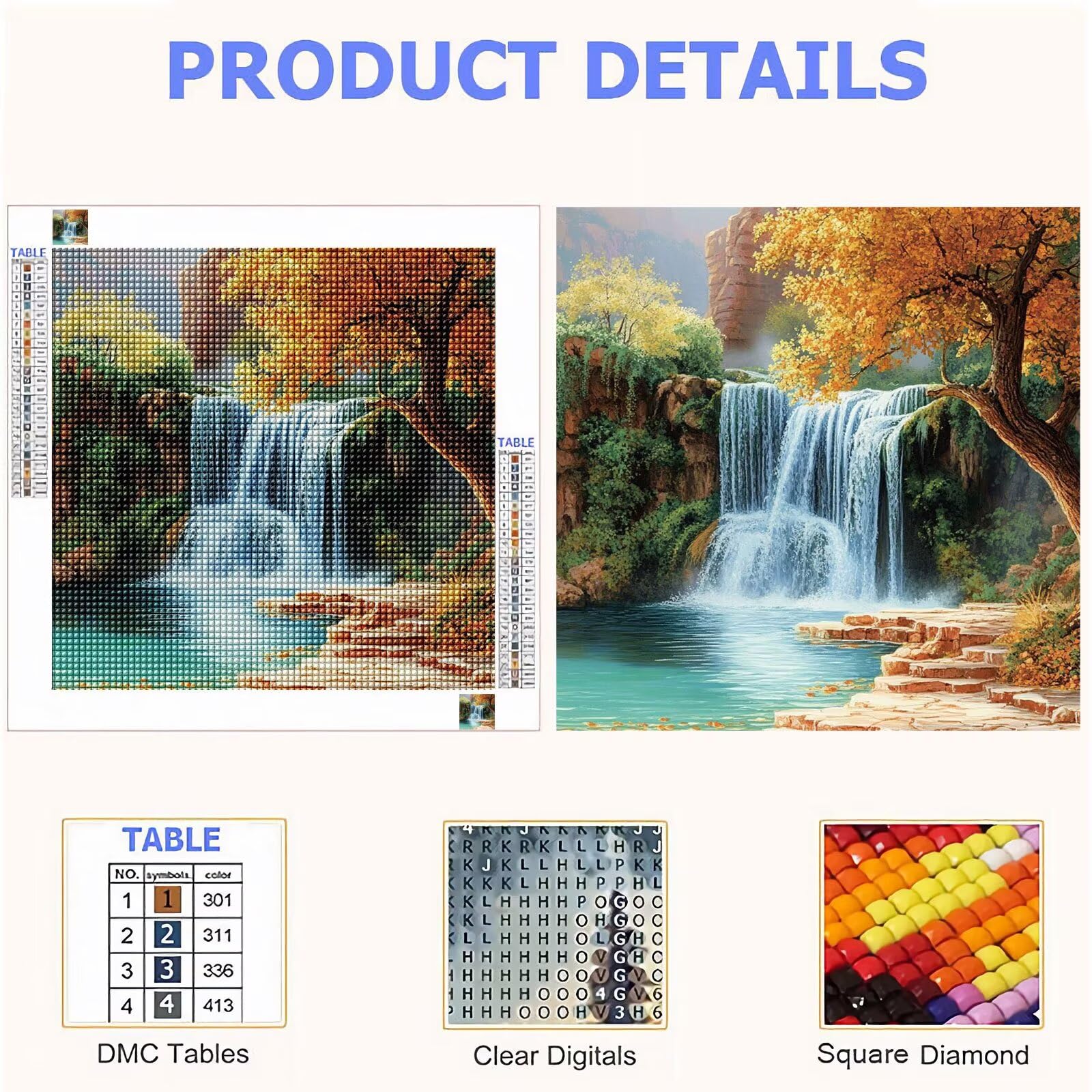 Broderie Diamant Kit Complet 5D, Automne Diamond Painting Adulte Plein Foret, Peinture Diamant pour Adulte Enfant Débutant, Loisirs Créatifs de Détente et Décoration Maison, Automne 90x90cm FX#1010