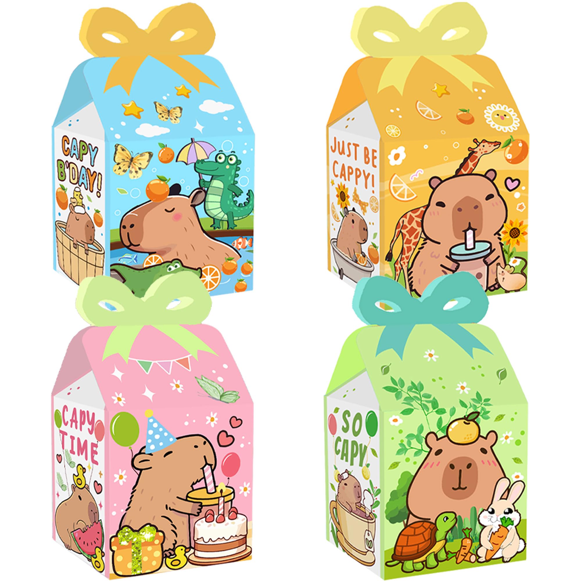 Photo 1 of 12 PCS Capy Party Favor Boxes Capy Goodie Gift Treat Boxes Capy Birthday Party Bow Boxes for Capy Party Supplies