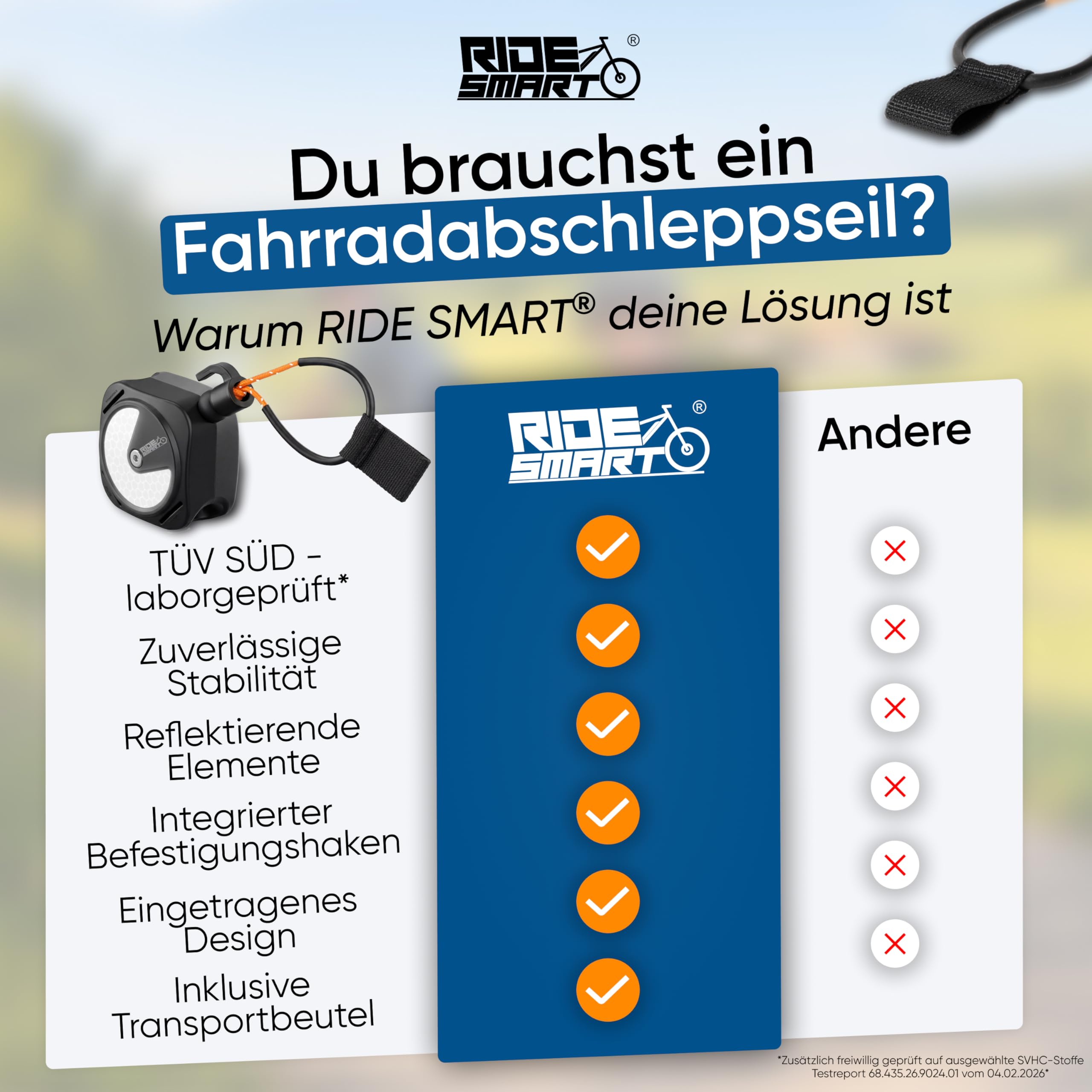 Abschleppseil Fahrrad Kinder | mit Reflektor | Fahrradseil Fahrrad Abschleppseil Kinder Zugseil Tandemstange Kinderfahrrad ideal als Abschleppstange Zubehör Gadgets
