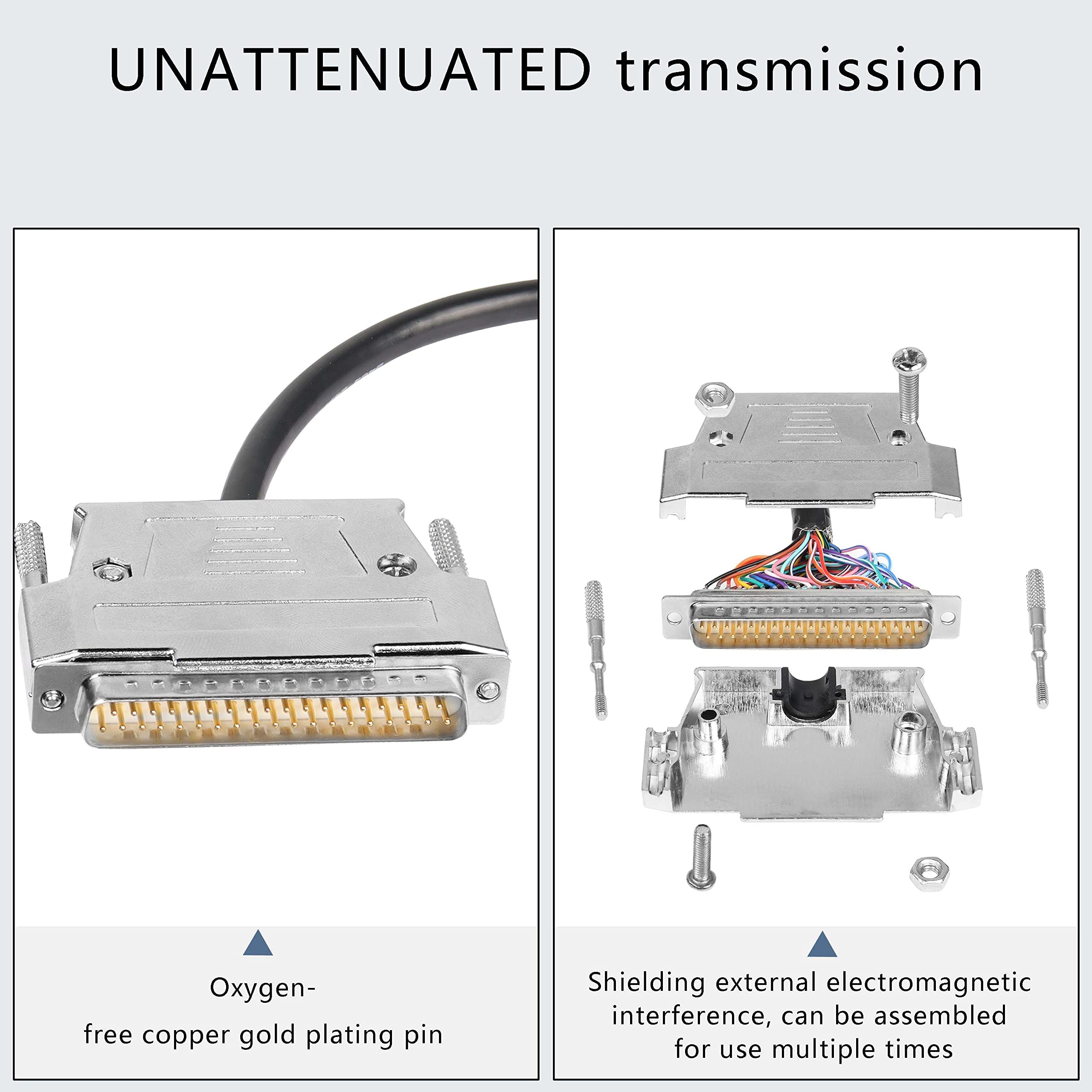 XMSJSIY Adaptateur de connecteur db37 câble d'extension série à 37 broches sans soudure câble de remplacement de prise de port à 37 broches avec fil nu - 1M (db37 mâle)