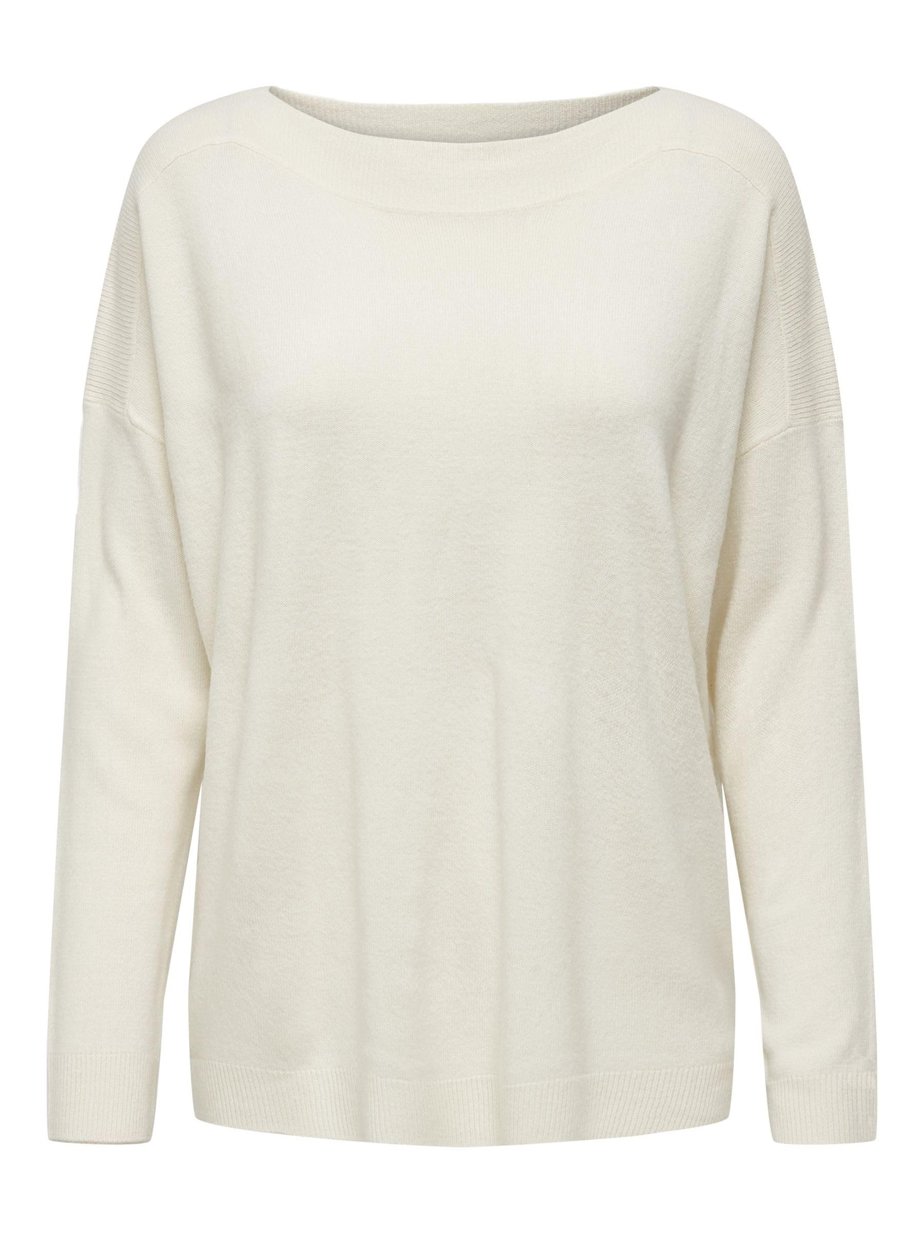 ONLY Women's ONLAMALIA LS Boatneck CC KNT Pullover, Cloud Dancer, M