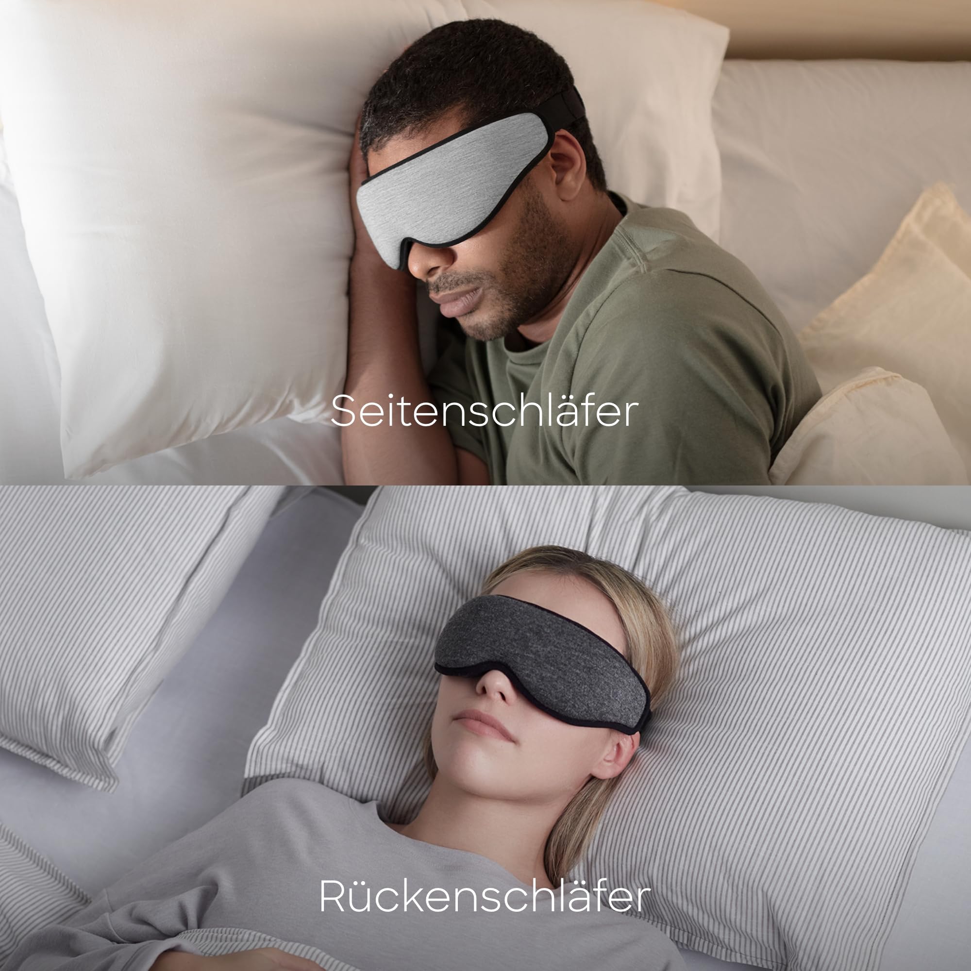 Ostrichpillow - Augenmaske | Ergonomische 3D-Maske | Passt Sich der Gesichtsform an | Maske zum Schlafen, Ausruhen, Entspannen | Blockiert Licht für Absolute Dunkelheit (Dark Night).