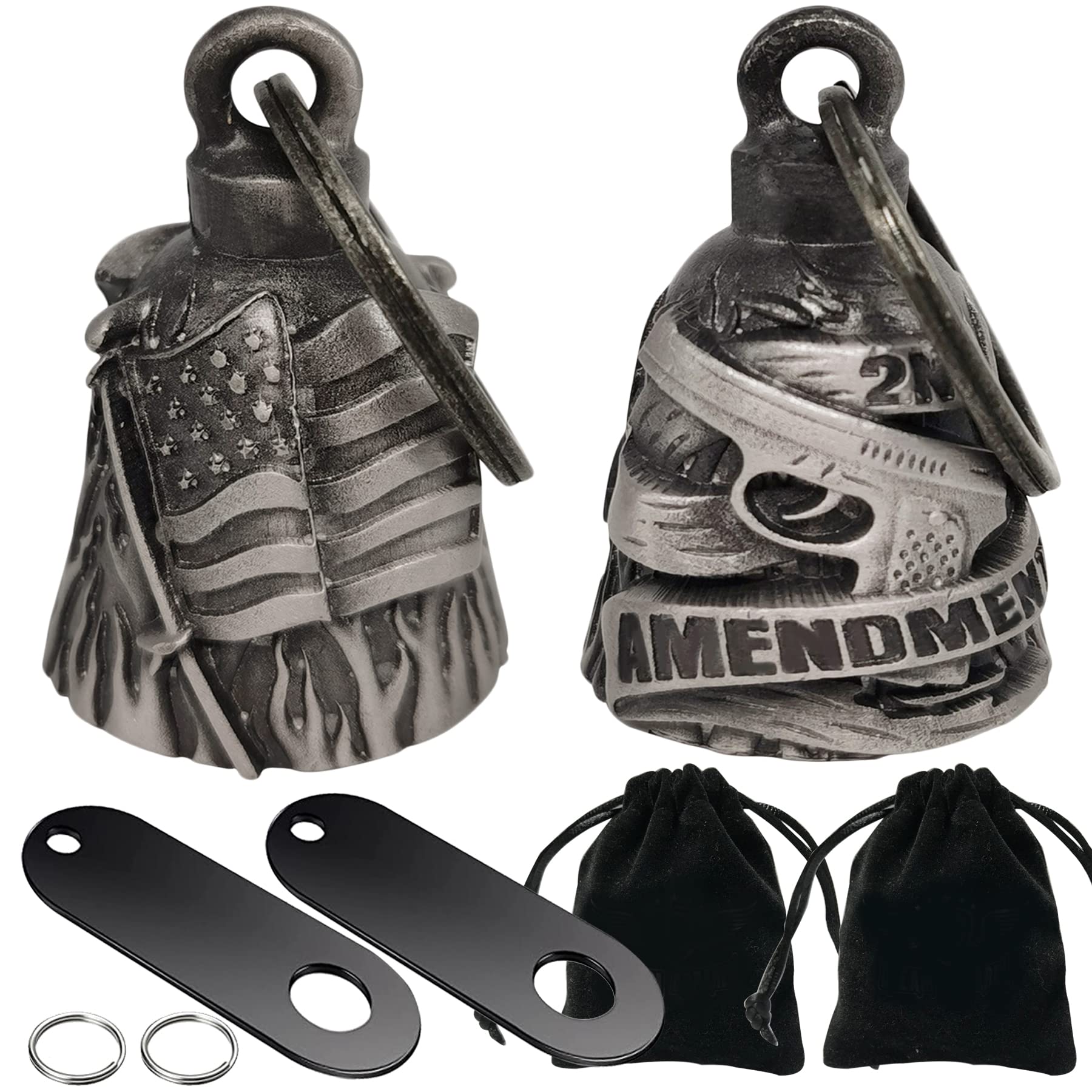 Dream Apparel 2 Pack Motorcycle Bells Guardian Angel for Biker Rider Men Women Ride Riding with Hangers, Drive Away Gremlins