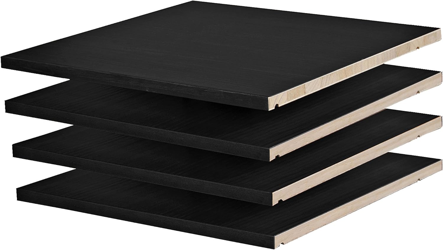 Palace Imports 100% Solid Wood Set of 4 Small Shelves for Regal, Family Wardrobe ONLY, Mocha, 16 Metal Pins Included