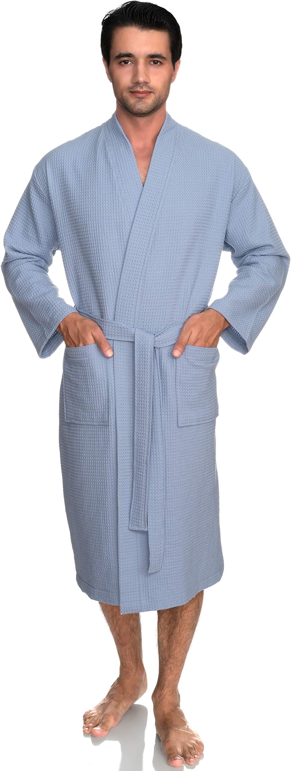 TowelSelectionsMens Robe, Waffle Spa Bathrobe, Soft Kimono Bath Robe