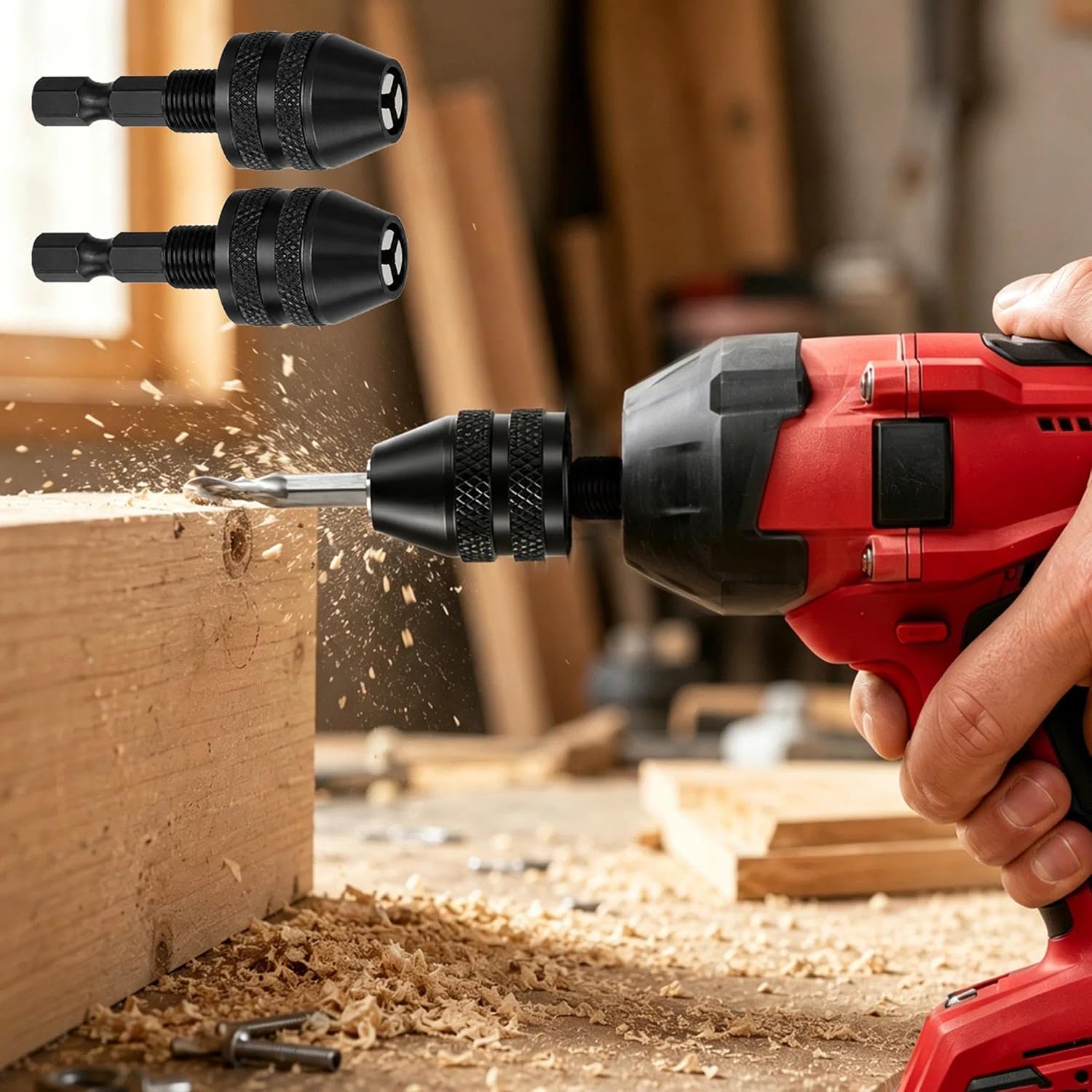 2Pcs Quick Change Drill Bit Converter, 1/4" Hex Chuck for Rotary Tools