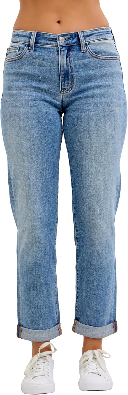 Judy Blue Womens Jeans - Mid Rise Boyfriend