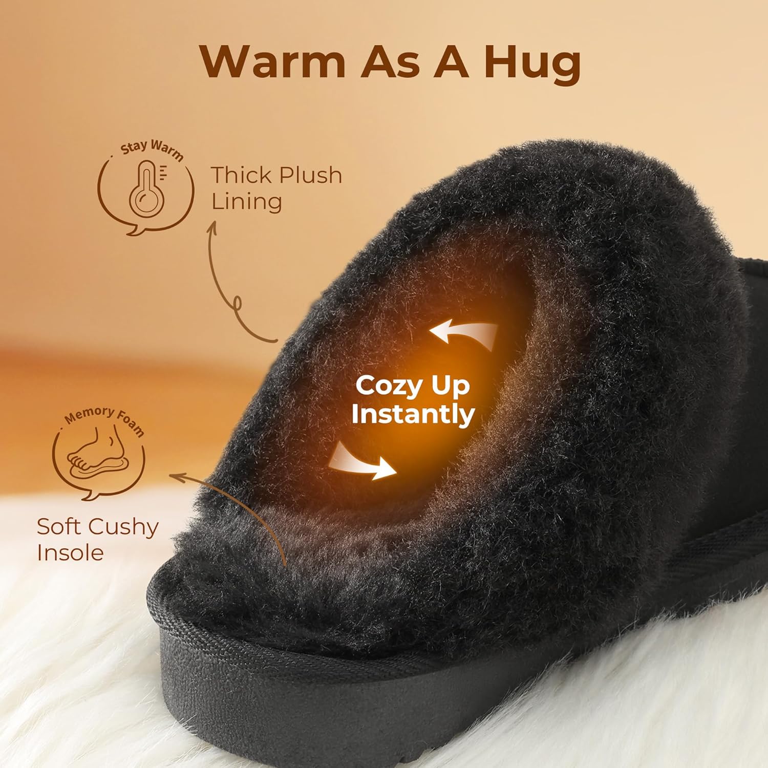 DREAM PAIRS Kids Slippers Girls Boys House Fuzzy Indoor Outdoor Warm Slip on Slipper for Little Kid Big Kid - Image 4