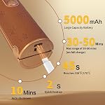 2-in-1 Lisseur de cheveux sans fil, 5000mAh USB-C Remboursable, 2s Préchauffage rapide, 3 Paramètres de la température, Mini Fer plat en titane portable, Outil anti-calcaire, Voyage & Usage quotidien, cadeau idéal pour les femmes