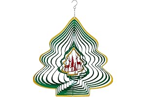3D Christmas Tree Wind Spinner Outdoor Yard Decorations