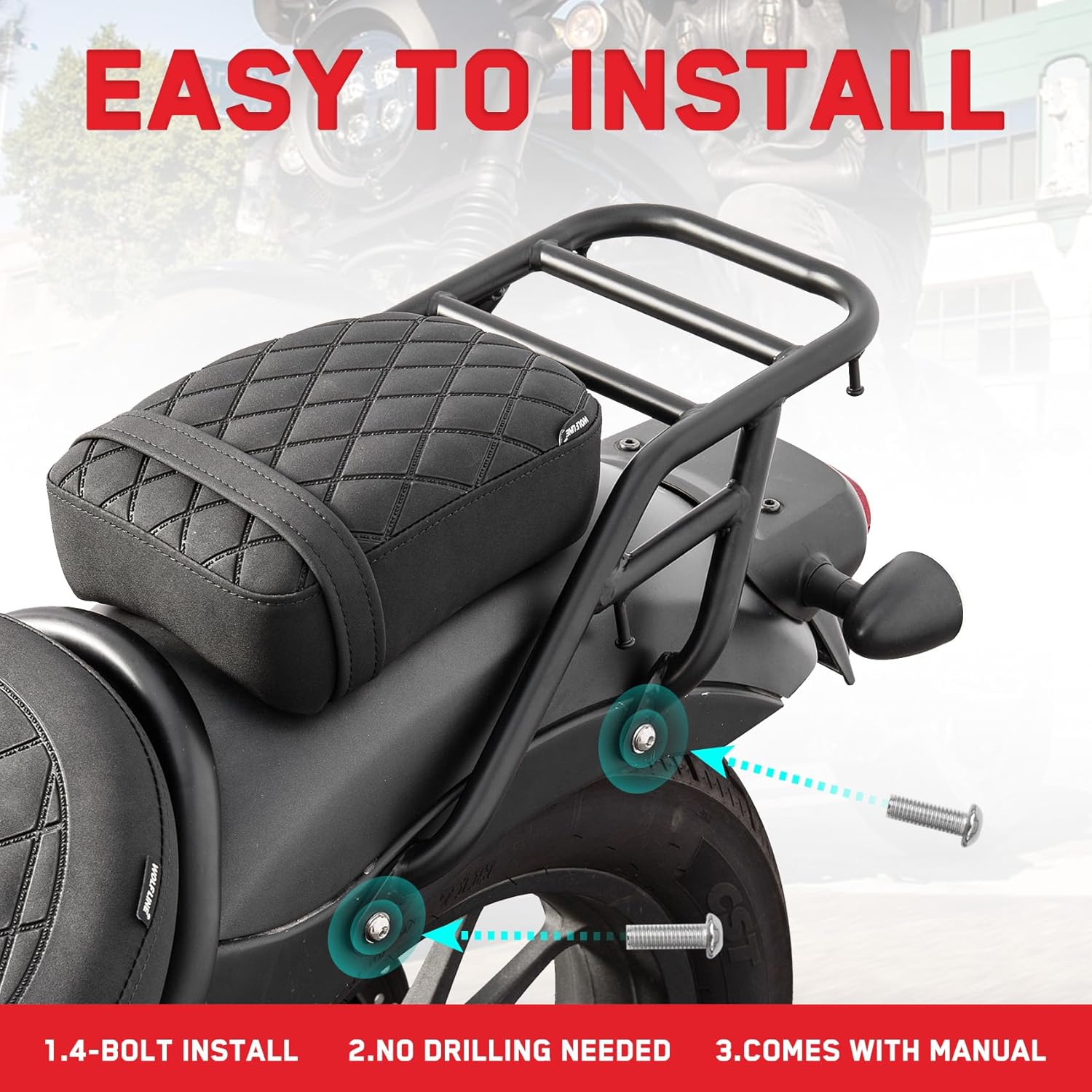 Motorcycle Luggage Rack Black Support Shelf Fit for Rebel 500 CMX500 Rebel 300 CMX300 2017 2018 2019 2020 2021 2022 2023 2024 2025 2026 Mounting Rack