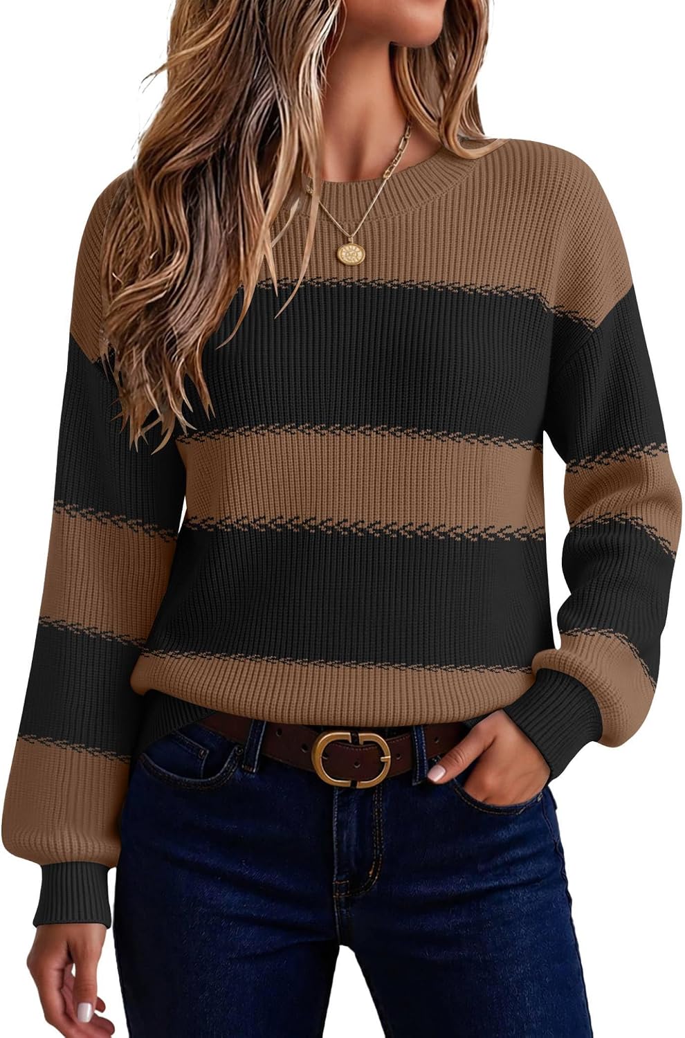 Zeagoo Sweaters for Women 2026 Loose Fit Chunky Knit Casual Fall Outfits | Cute Crewneck Pullover Sweater,Womens Long Sleeve Tops,Early Fall Fashion,Winter Clothing,Business Casual Outfits