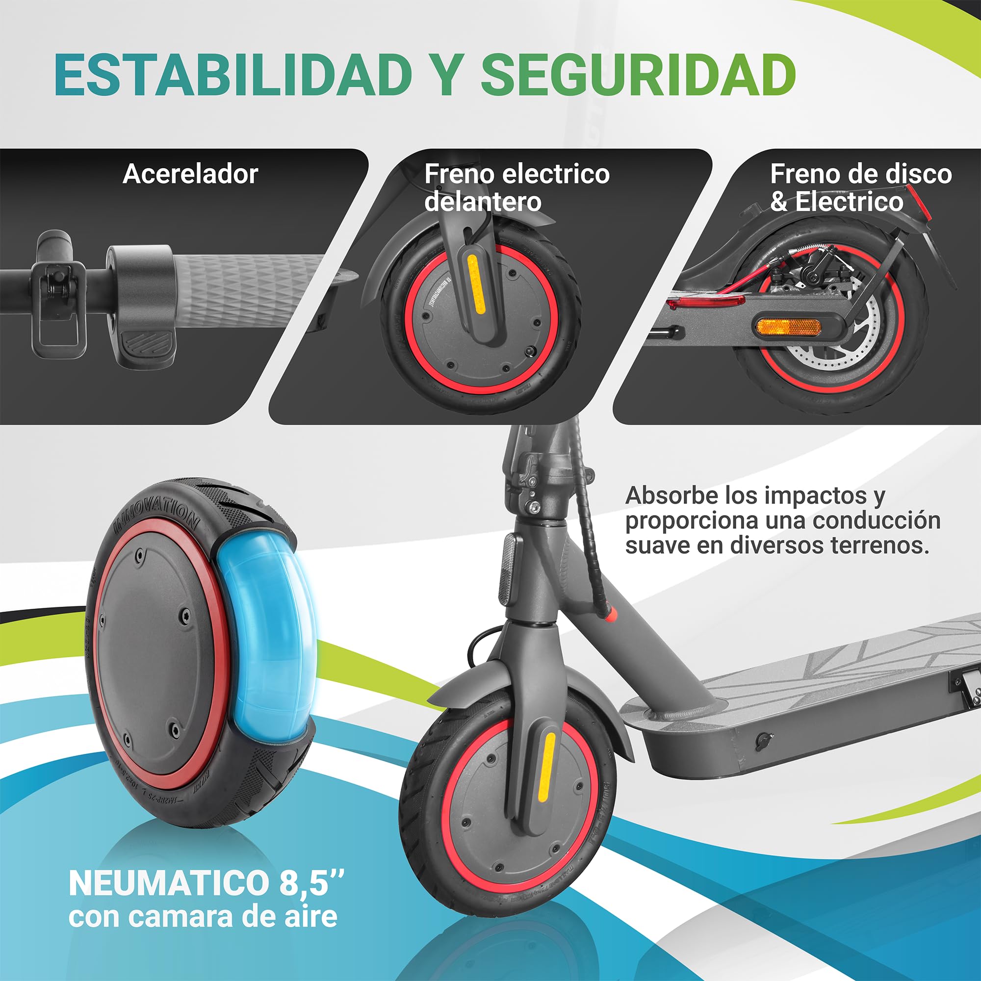 MASCOOTER S1 | Patinete Eléctrico Adultos Homologado con Talleres en España | 600W | 20 km | 3 Años de Soporte | Homologado DGT | Intermitentes | Ruedas 9.5" Aire | Regeneración al Frenar (AER) | HPB