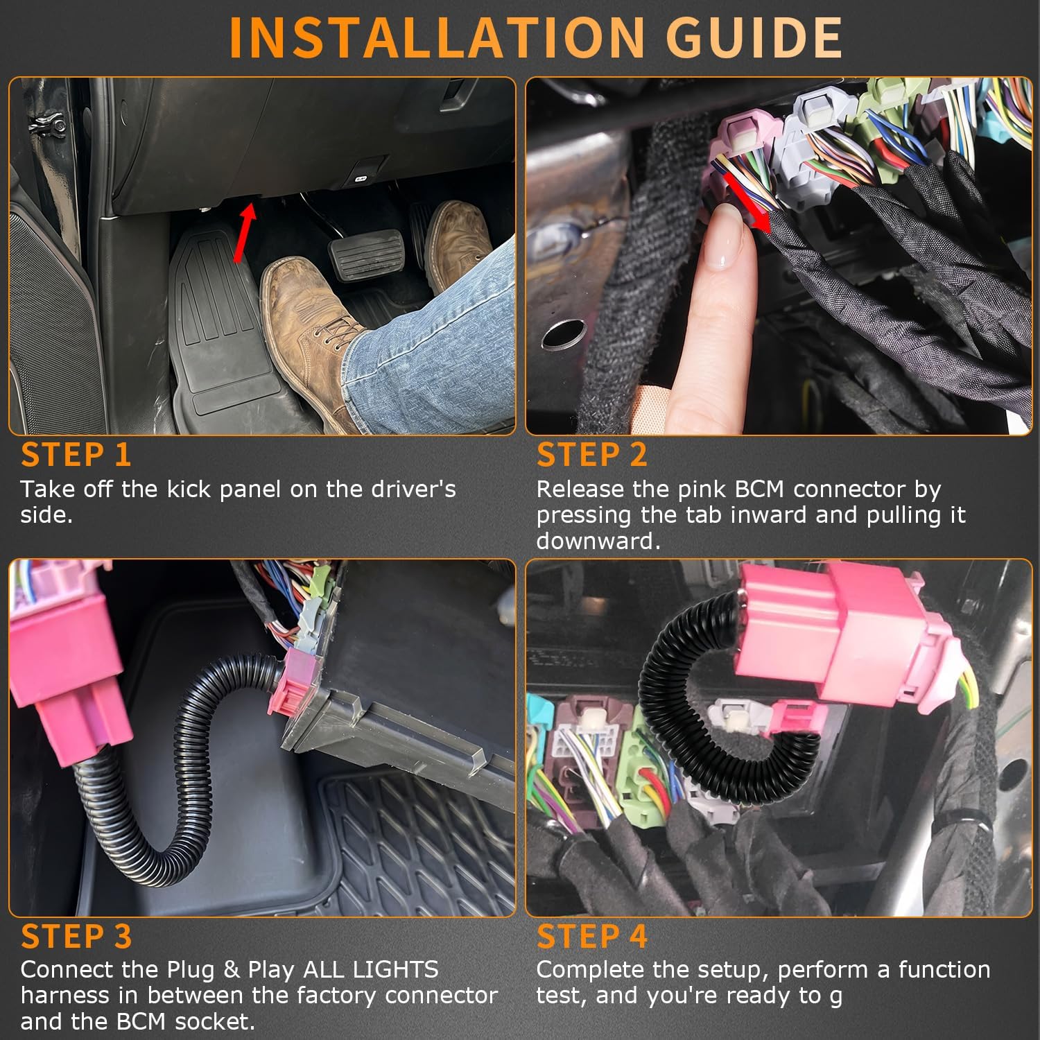HERCOO Auto Fog All Lights Mod Harness Compatible with GMC Sierra/Chevy Silverado 1500, 2500 3500 HD 2024-2026 Fog Light Always On – With Intellibeam, High Beams & Auto Headlamps On, Plug Play