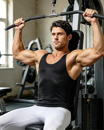 Casey Kevin Mens Medium Compression Tank Top 4 Pack Gynecomastia Shapewear | Sleeveless Slimming Shirt,Tummy Control Undershirts Vest,Breathable,Moisture Wicking for Gym,Business,Date
