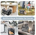 Pet Transporteur de chiens Transporteur Cat, Portable Voyage sac de chiens de chien, pliable à bord souple pour les grands chats moyens et chiot, sac de chien Transporteur (Grey)