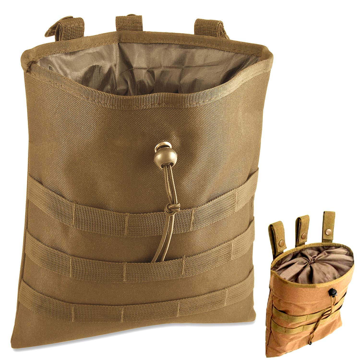 Gexgune Molle System Tactical Molle Dump Magazine Pouch Hunting Recovery Bag Drop Pouch Military Accessories (7 Colors Optional)