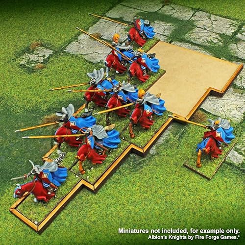 Vista 23 de LITKO Bandeja de movimiento de formación de lanza Bretonnia Compatible con Warhammer: The Old World Rango y archivo