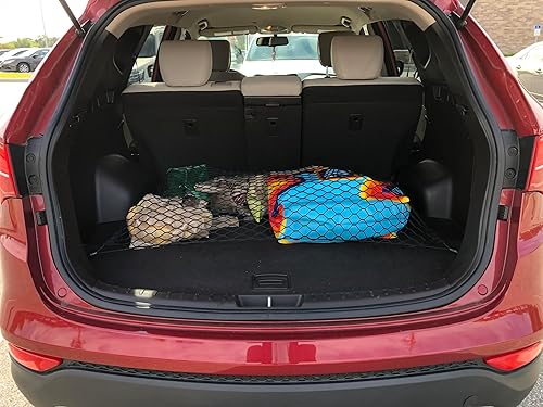 Miniatura 5 de EACCESSORIES EA Red de carga organizadora de maletero trasero para Hyundai Santa FE 2013-2023  Red de carga de piso para SUV  Organizador de