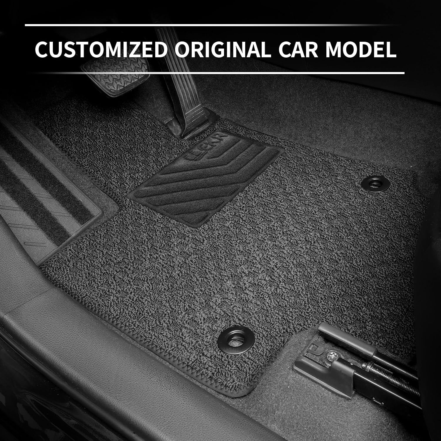 EKR Custom Fit Carpet Floor Mats for Toyota Camry 2025 2026, 0.3 Inch Thickness Rugs, Premium All Weather Anti-Slip Waterproof Floor Liners (Black Checkerboard)