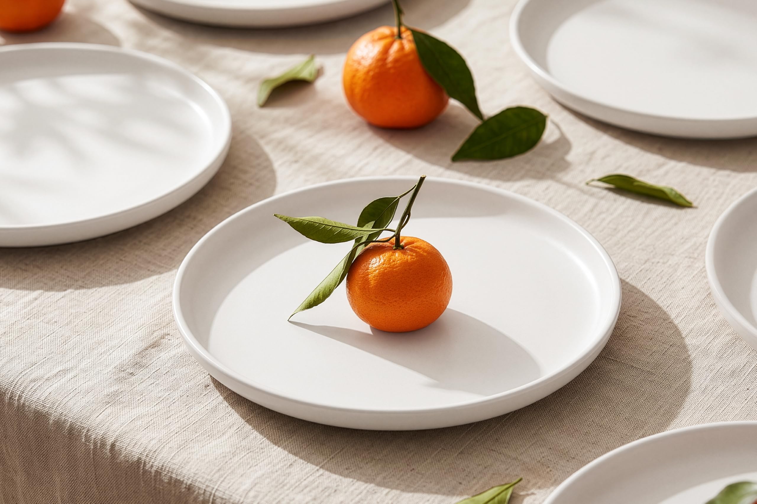 Konsimo. Frühstücksteller für 6 Personen - Dessertteller aus Keramik - Set Kuchenteller 6er - VICTO Moderne Kleine Teller - 20 cm - Weiß
