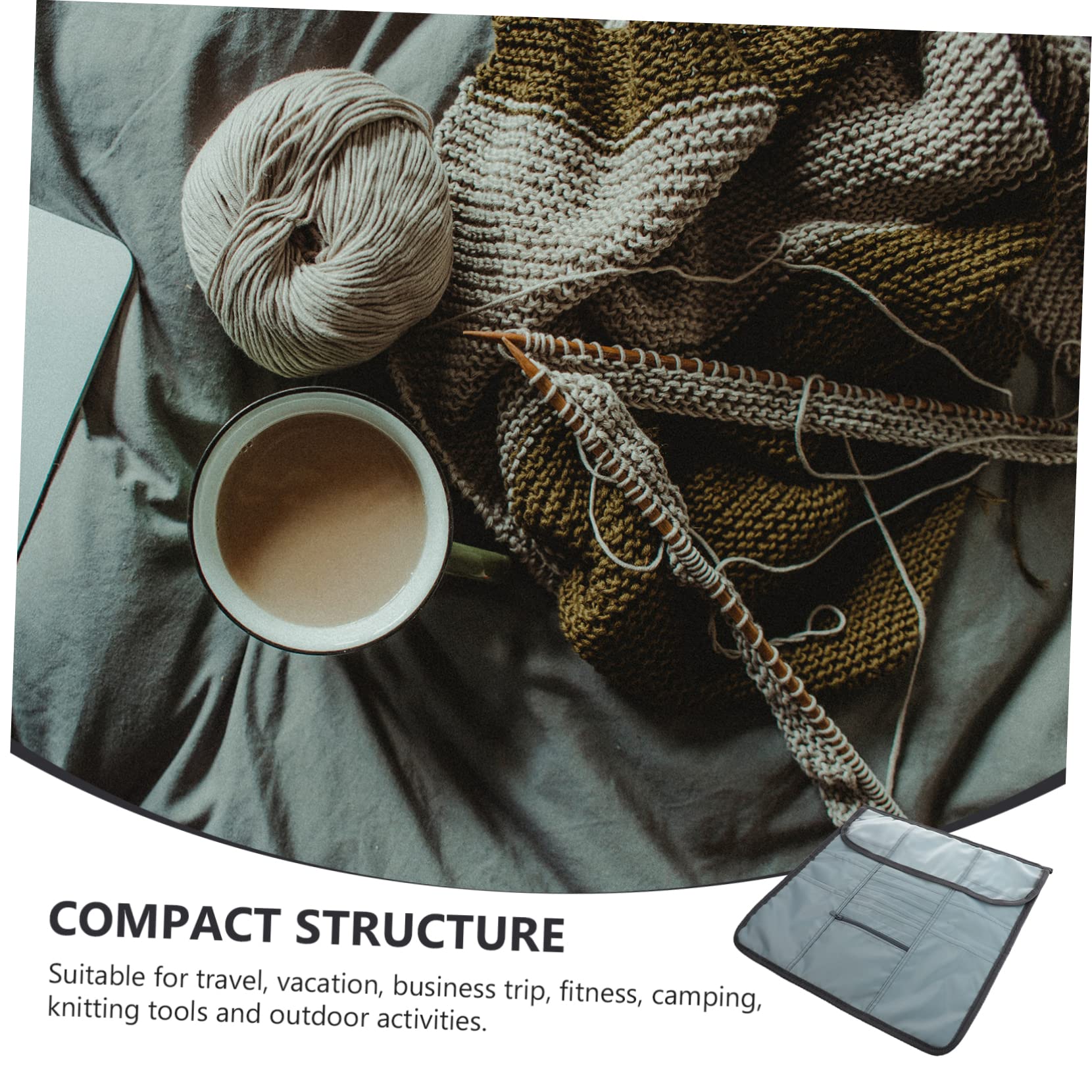 CIMAXIC Wool Hooks Organizer Bag Portable Knitting Needle Holder Crochet Hooks Pouch Large Capacity Slots Design