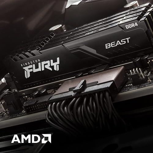 Kingston FURY Beast 16GB (2x8GB) 3200MHz DDR4 CL16 Desktop Memory Kit of 2 KF432C16BBK2/16 - 6