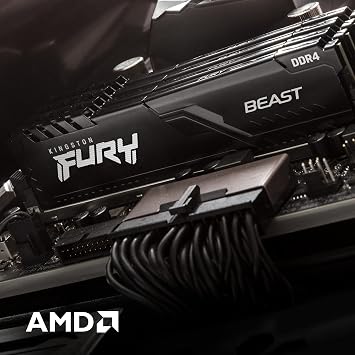 Kingston FURY Beast 16GB (2x8GB) 3600MHz DDR4 CL17 Desktop Memory Kit with 2 KF436C17BBK2/16