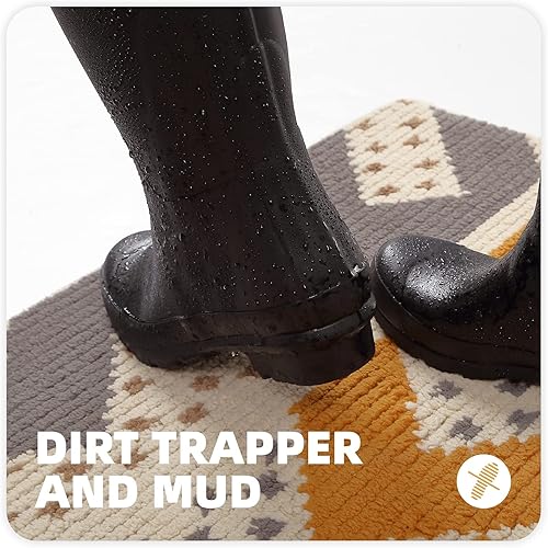 Miniatura 5 de Color G - Tapete para interiores tapete para puerta delantera 35 x 59 pulgadas impermeable antideslizante lavable absorbe rápidamente la humedad y