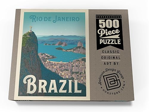 Miniatura 4 de MyPuzzle Brasil Rio De Janeiro Harbor View, Póster Vintage - Rompecabezas premium de 500 piezas para adultos