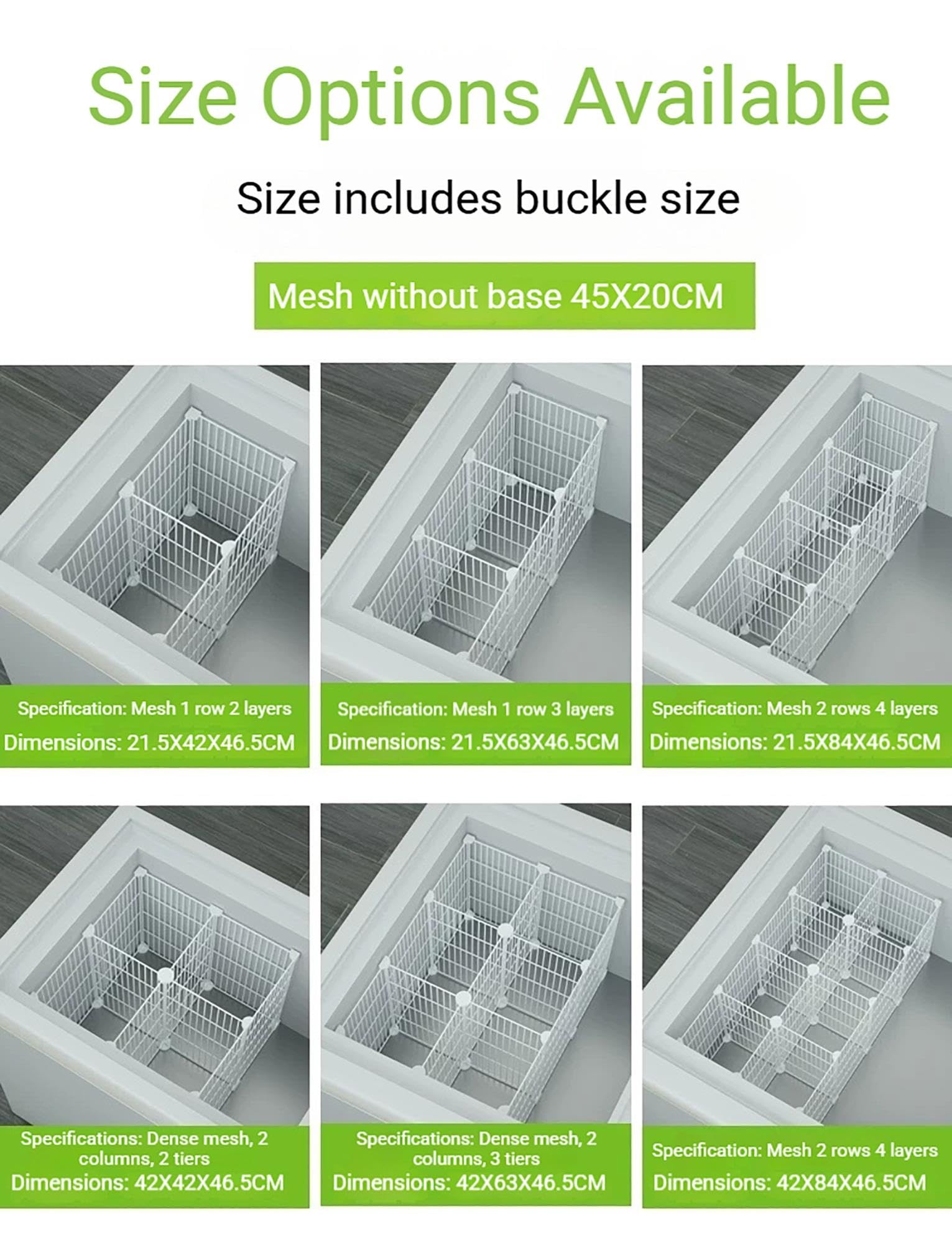 Genérico Pack 7 Cestas Organizadoras Congelador, Cestos de Alambre | For clasificación de alimentos en gabinete de despensa y refrigerador vertical(16.5x18.3x8.5in(420x465x215mm))